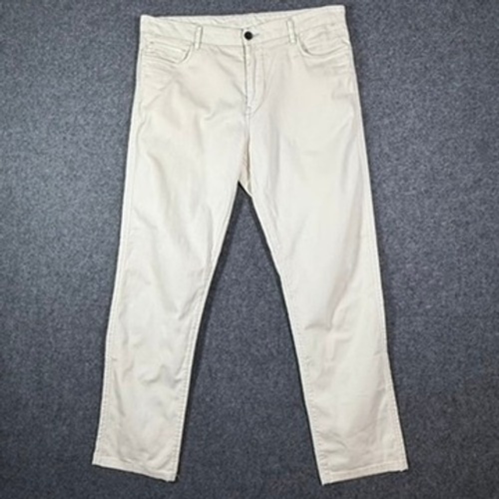 Buck Mason Mens 5 Pocket Pant Vintage Canvas Off White Cream 32 x 31 Distressed